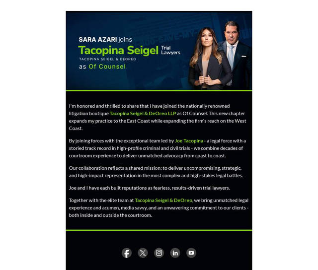 Email template with a black background
