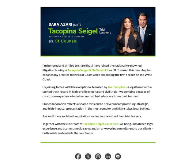 Email template with a white background
